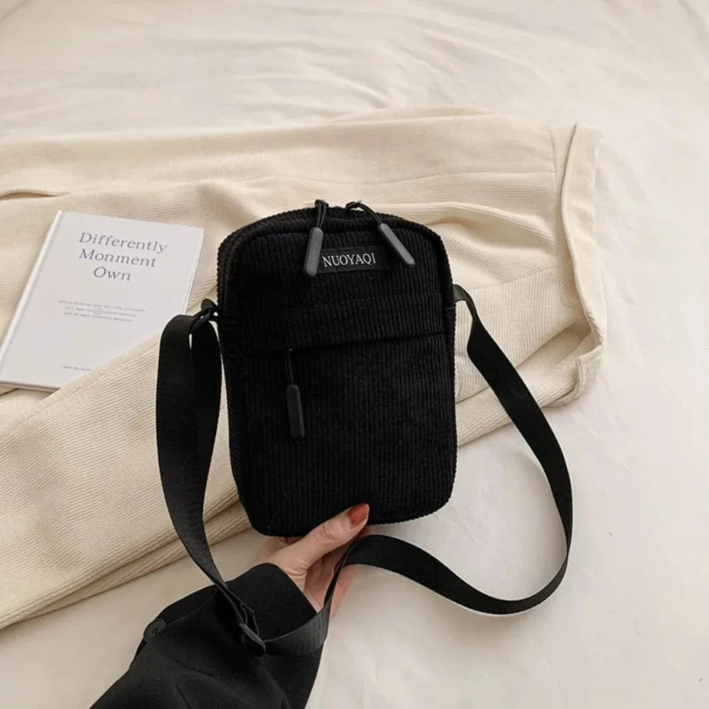 Bandoulière Téléphone en Velours Noir