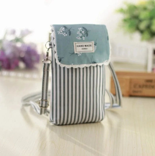 Pochette Rayures Florales Vert