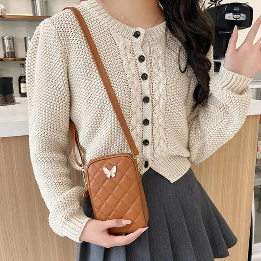 Pochette Téléphone Cuir Vegan Matelassé