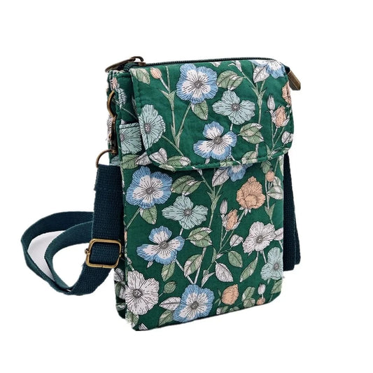 Pochette Téléphone Fleurs de Printemps Vert